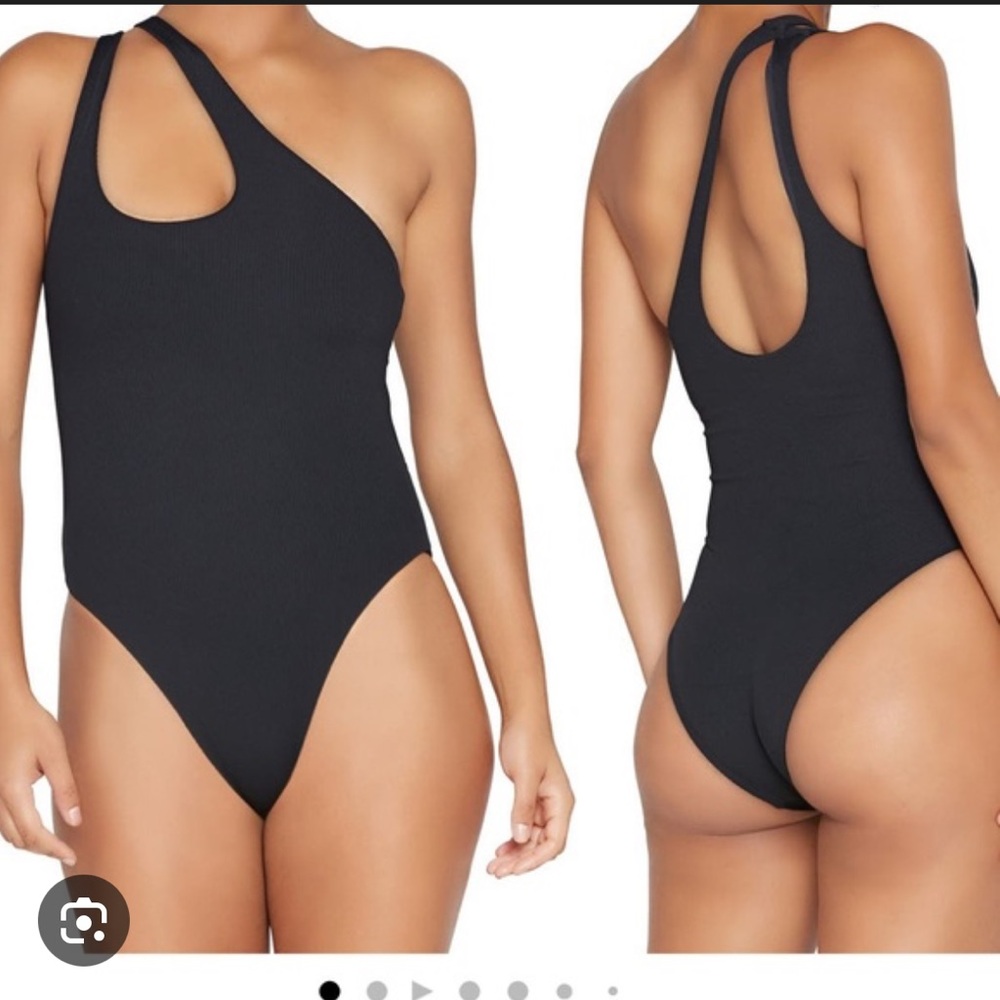 L*Space Phoebe One Piece Black Ribbed